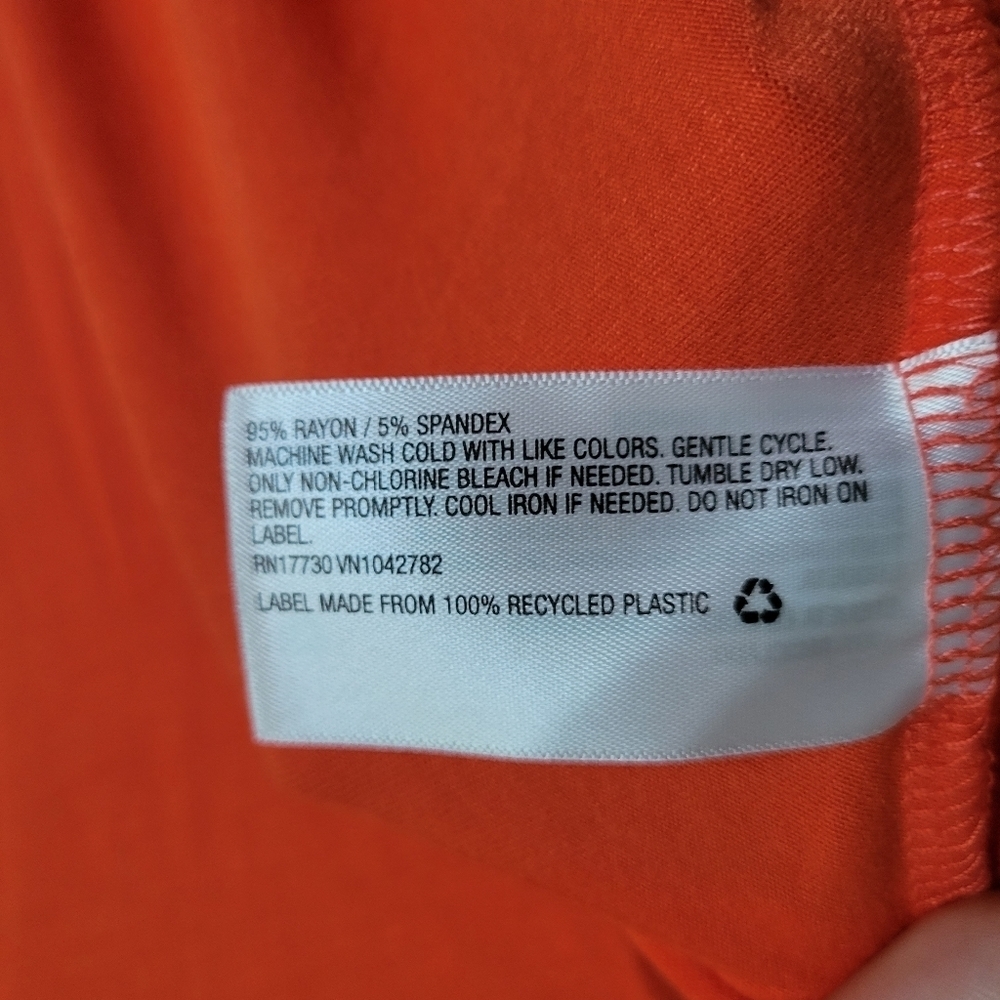 Ava & Viv Women's Orange Elbow Sleeve Flared Empire Waist Dress Size 3X - Picture 4 of 5